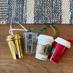 Starbucks Festive Ornament Collection - Gold, Clear, White, Red